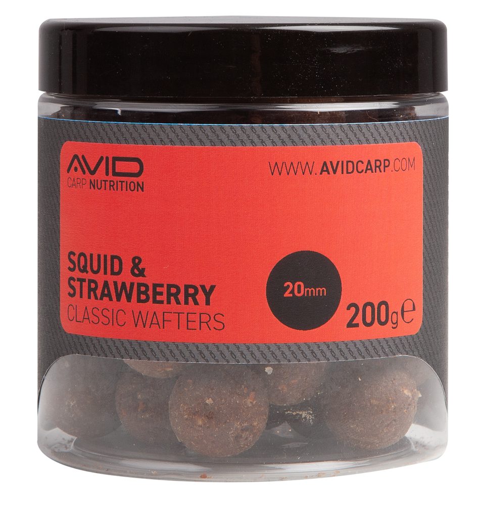 E-shop Avid Boilies Classic Wafters Squid & Strawberry 20mm 200g,Avid Boilies Classic Wafters Squid & Strawberry 20mm 200g