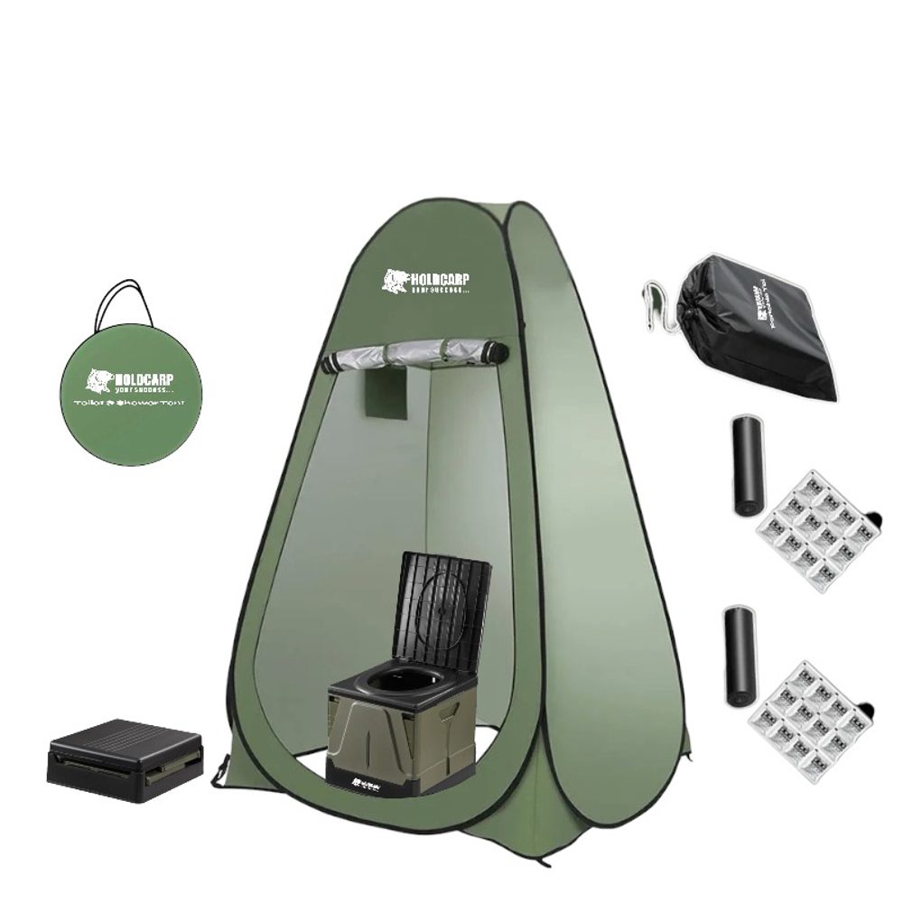 E-shop Holdcarp Set Skládací přenosná toaleta Portable Toi BIG + Toilet & Shower Tent + Toi Gabrage Kit BIG,Holdcarp Set Skládací přenosná toaleta Portable T