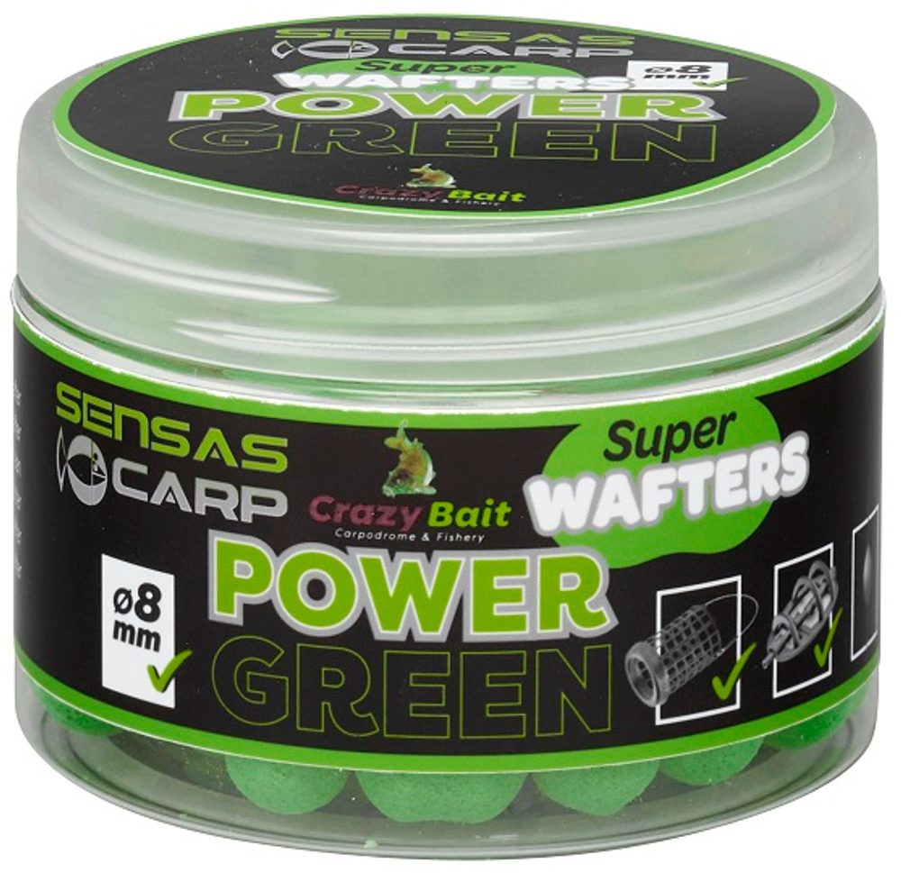 Sensas Wafters Super Power Green 8mm 80g - Česnek 80g