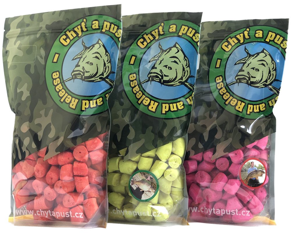 E-shop Chyť a pusť Pelety ovocné s dírou 18mm 900g,Chyť a pusť Pelety ovocné s dírou 18mm 900g