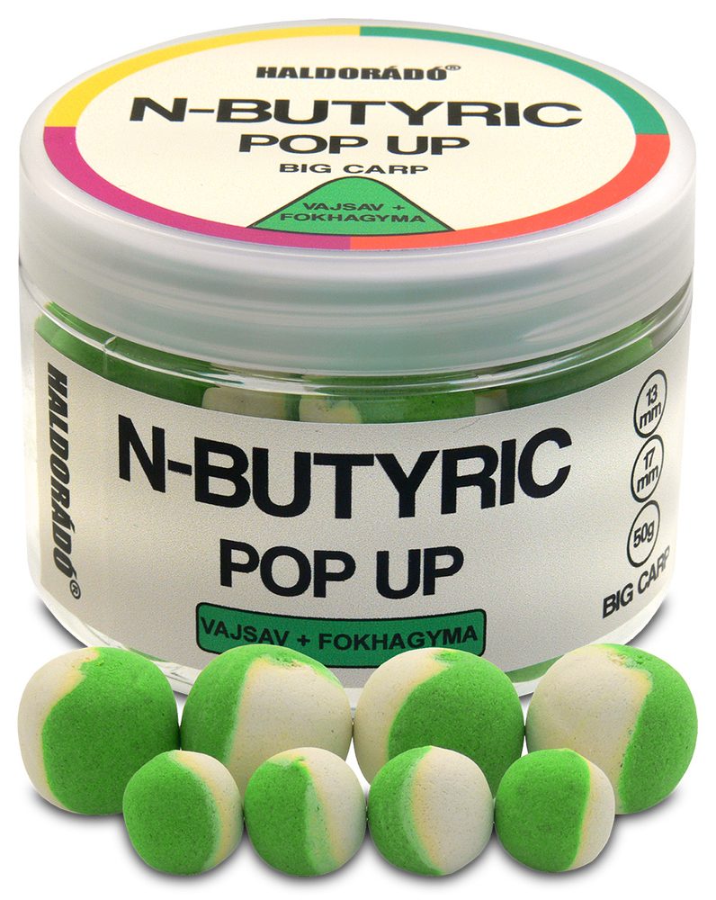 E-shop Haldorádó Pop-Up N-Butyric Big Carp 13/17mm 50g - Kyselina máselná/Česnek,Haldorádó Pop-Up N-Butyric Big Carp 13/17mm 50g - Kyselina máselná/Česnek