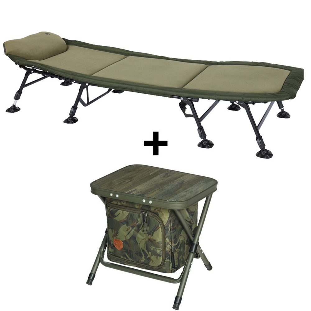 Giants fishing Rybářské lehátko Deluxe FX 8Leg + Skládací stolek s taškou ZDARMA!,Giants fishing Rybářské lehátko Deluxe FX 8Leg + Skládací stolek s t