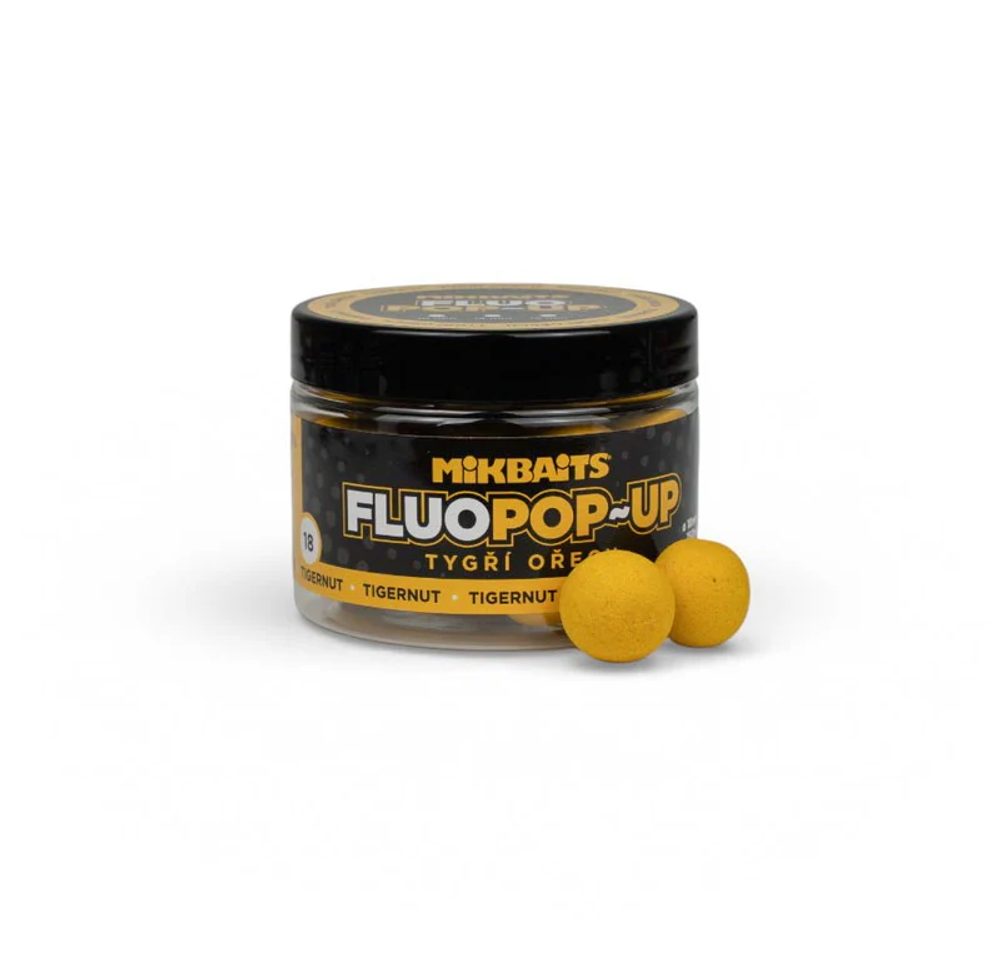 E-shop Mikbaits Plovoucí fluo boilie Tygří ořech 150ml - 14mm,Mikbaits Plovoucí fluo boilie Tygří ořech 150ml - 14mm