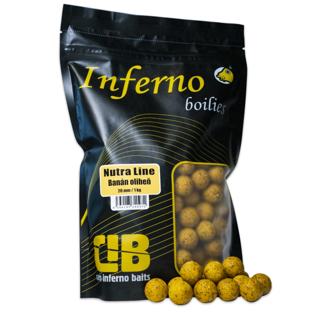 Fotografie Carp Inferno Boilies Nutra Line - Banán/Oliheň|24 mm 1 kg