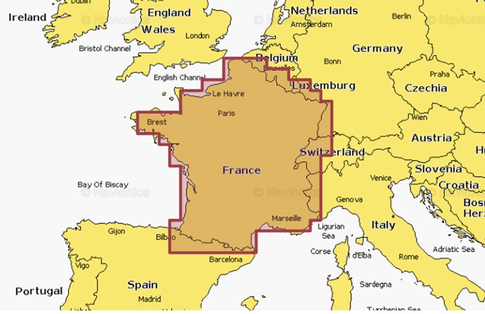 Navionics+ Mapy Francie