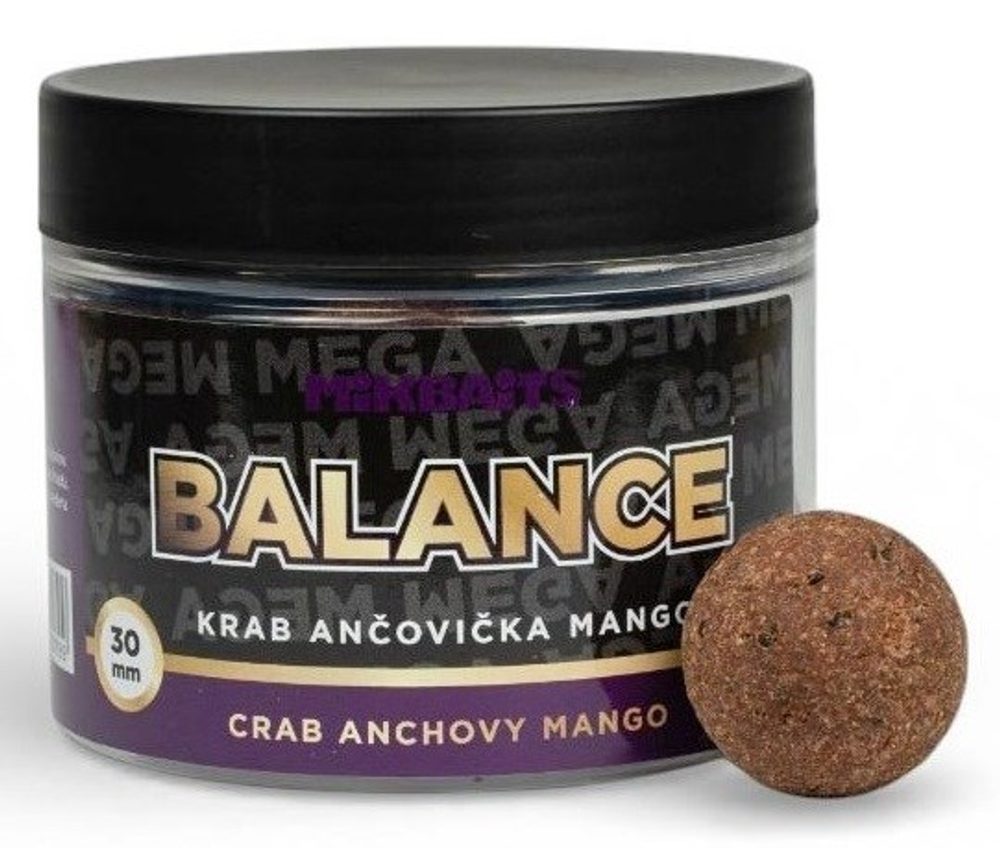 E-shop Mikbaits Boilies Mega Balance 30mm 300ml - Krab Ančovička Mango,Mikbaits Boilies Mega Balance 30mm 300ml - Krab Ančovička Mango