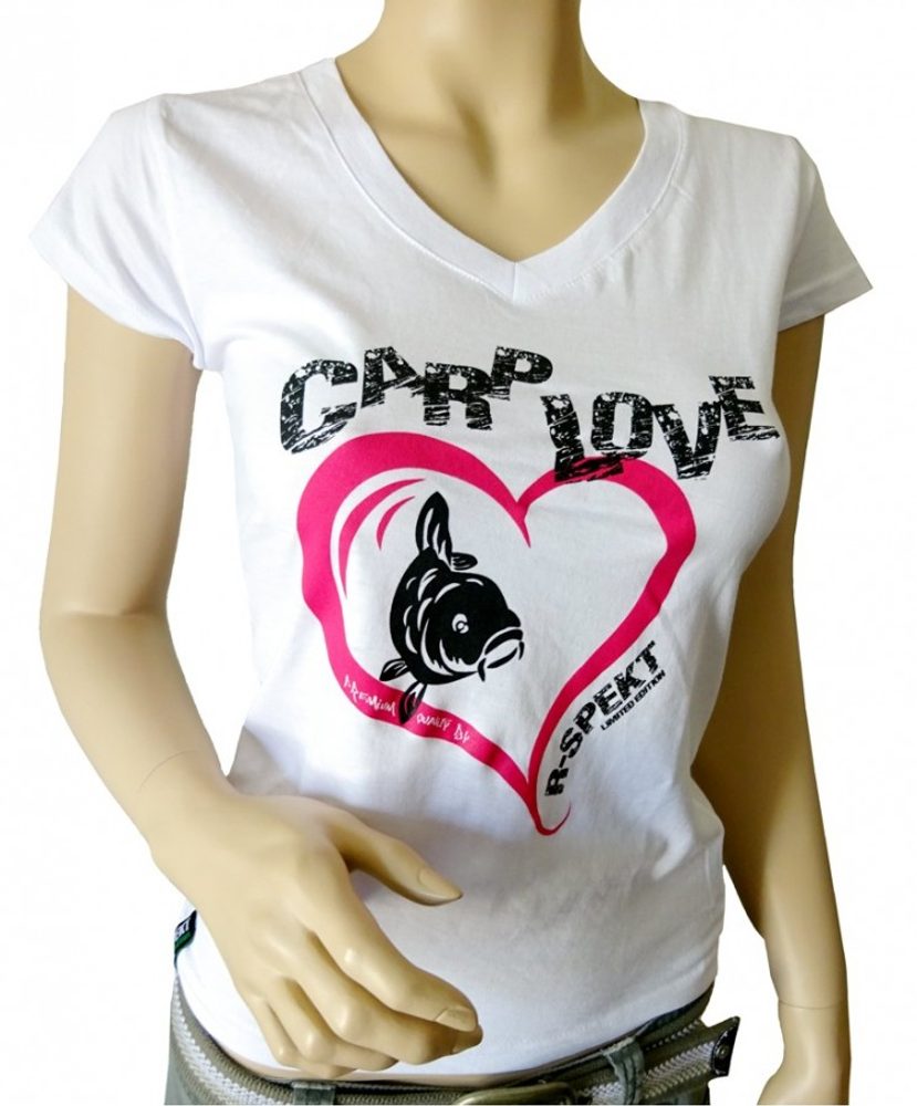 E-shop R-Spekt Dámské tričko Carp Love bílé - L,R-Spekt Dámské tričko Carp Love bílé - L