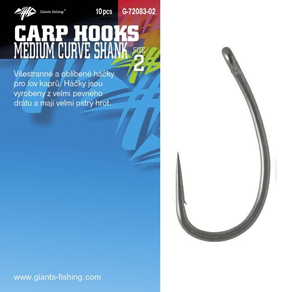 E-shop Giants Fishing Háček s očkem Medium Curve Shank 10ks,Giants Fishing Háček s očkem Medium Curve Shank 10ks