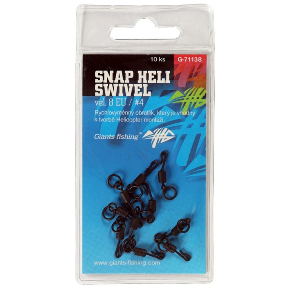 E-shop Giants Fishing Obratlík Swivel Snap Heli vel. 8 10ks,Giants Fishing Obratlík Swivel Snap Heli vel. 8 10ks