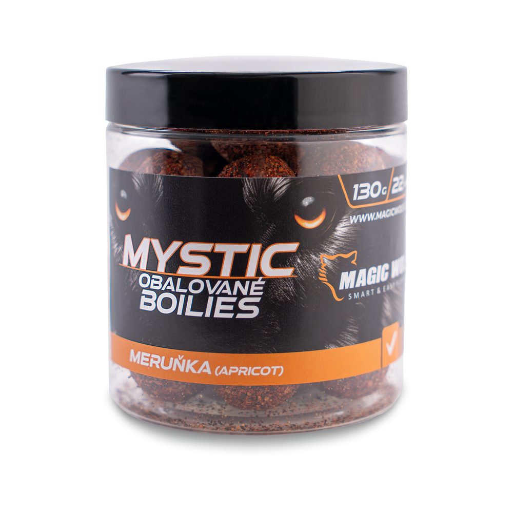 Magic Wolf Boilies obalované Mystic 130g - Meruňka 22mm