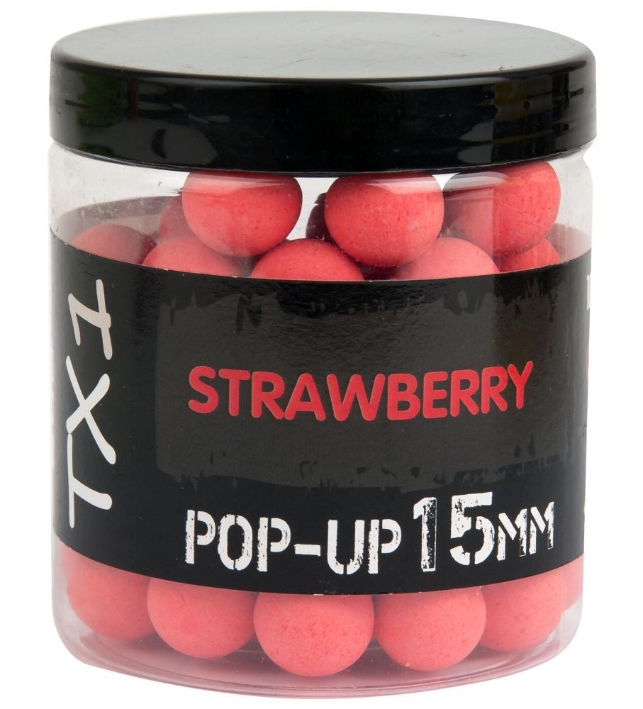 Shimano Boilies TX1 Pop Up Strawberry Fluoro Red - 15mm  80g,Shimano Boilies TX1 Pop Up Strawberry Fluoro Red - 15mm  80g