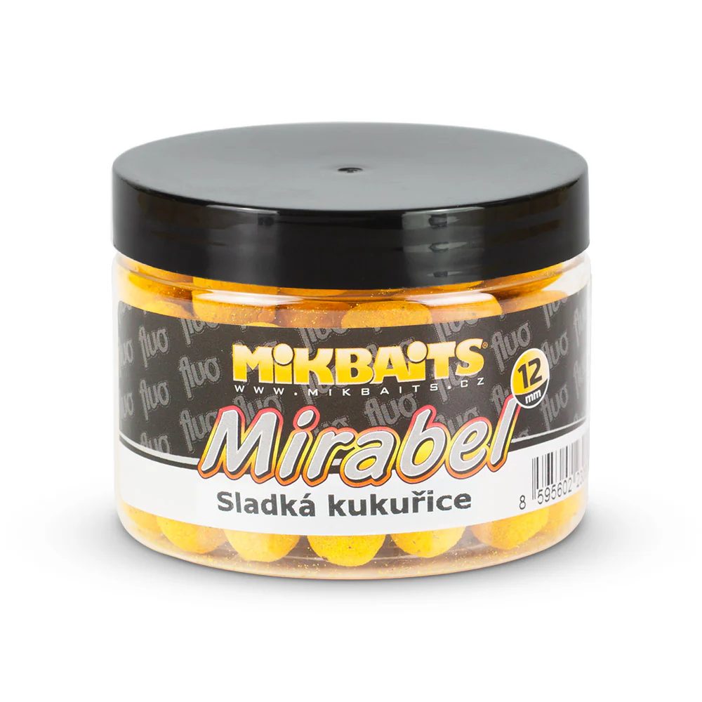 E-shop Mikbaits Boilie Mirabel Fluo 12mm 150ml - Sladká kukuřice,Mikbaits Boilie Mirabel Fluo 12mm 150ml - Sladká kukuřice