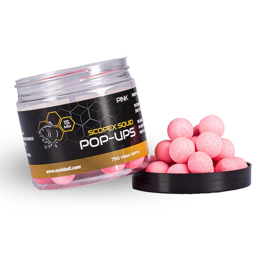 Nash Plovoucí Boilie Scopex Squid Pop Ups - 12mm Pink,Nash Plovoucí Boilie Scopex Squid Pop Ups - 12mm Pink
