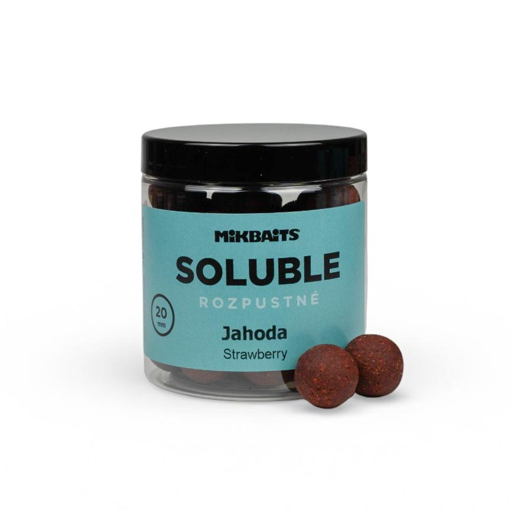 E-shop Mikbaits Rozpustné boilies Soluble Jahoda 250ml - 20mm,Mikbaits Rozpustné boilies Soluble Jahoda 250ml - 20mm