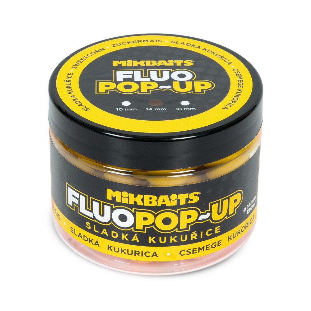 Fotografie Mikbaits Plovoucí fluo boilie 14mm 150ml - Sladká Kukuřice