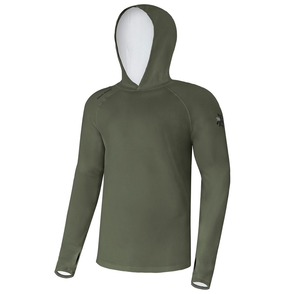 E-shop Giants fishing Funkční tričko s dlouhým rukávem UV50+ Hoodie Dark Green - S,Giants fishing Funkční tričko s dlouhým rukávem UV50+ Hoodie Dark Green -