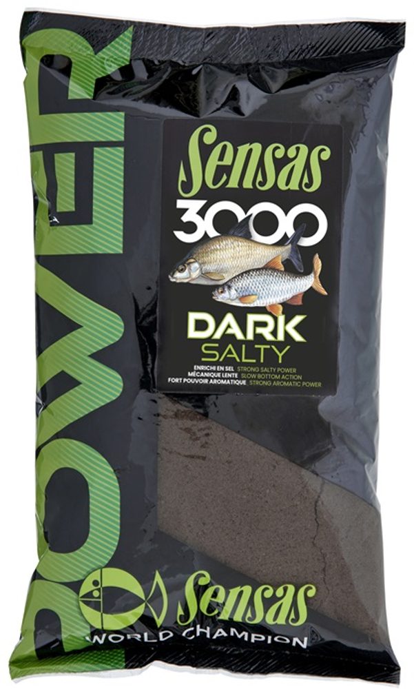 Sensas Krm�tkov� sm?s 3000 Power Dark Salty 1kg,Sensas Krm�tkov� sm?s 3000 Power Dark Salty 1kg