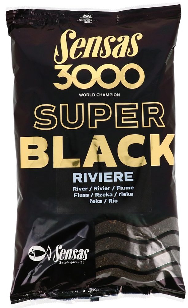 Sensas Krmítková směs 3000 Super Black 1kg - Riviere - Řeka