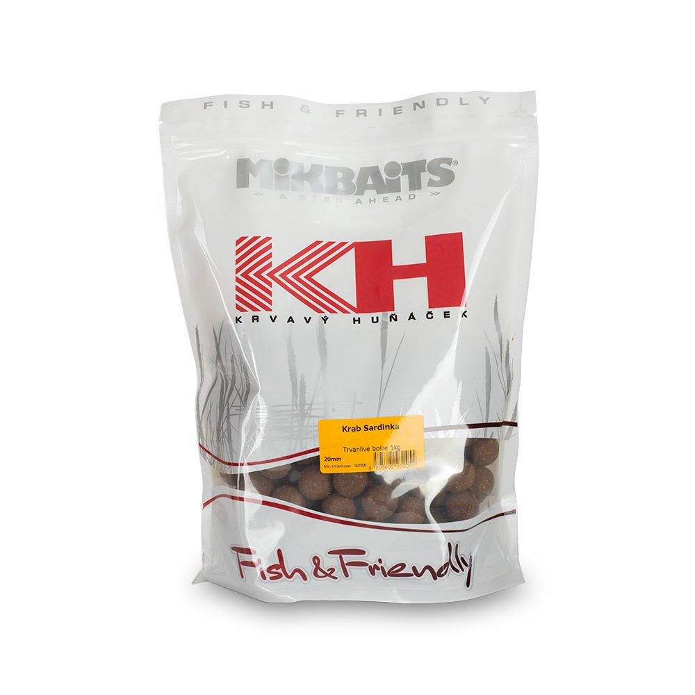 Mikbaits Boilie Krvavý Huňáček - Krab Sardinka 24mm 1kg,Mikbaits Boilie Krvavý Huňáček - Krab Sardinka 24mm 1kg