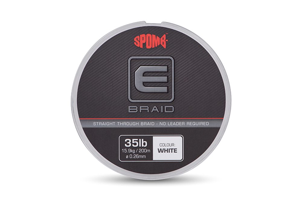 Spomb Spodová pletená šňůra E Braid 0,26mm 35lb 200m White