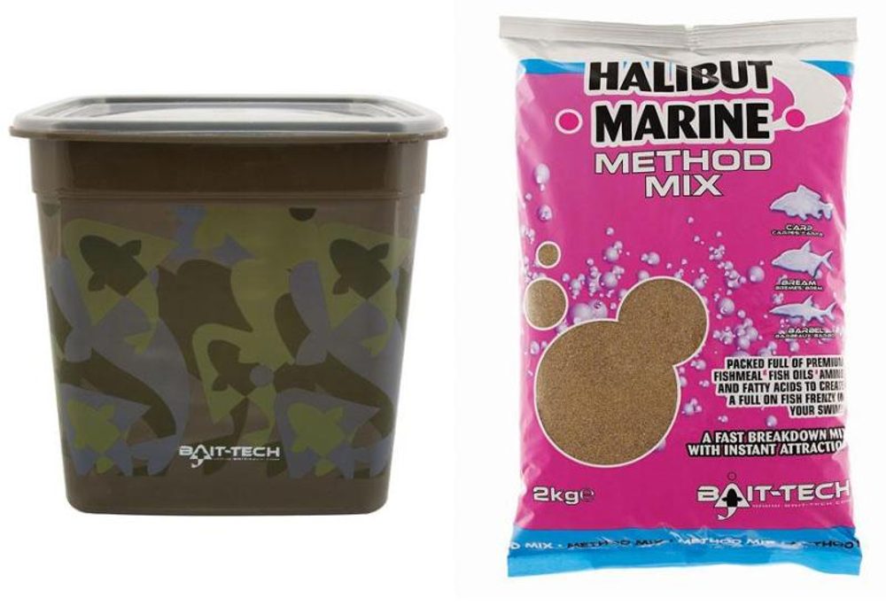 Bait-Tech Camo Bucket Halibut Marine Method Mix 3kg