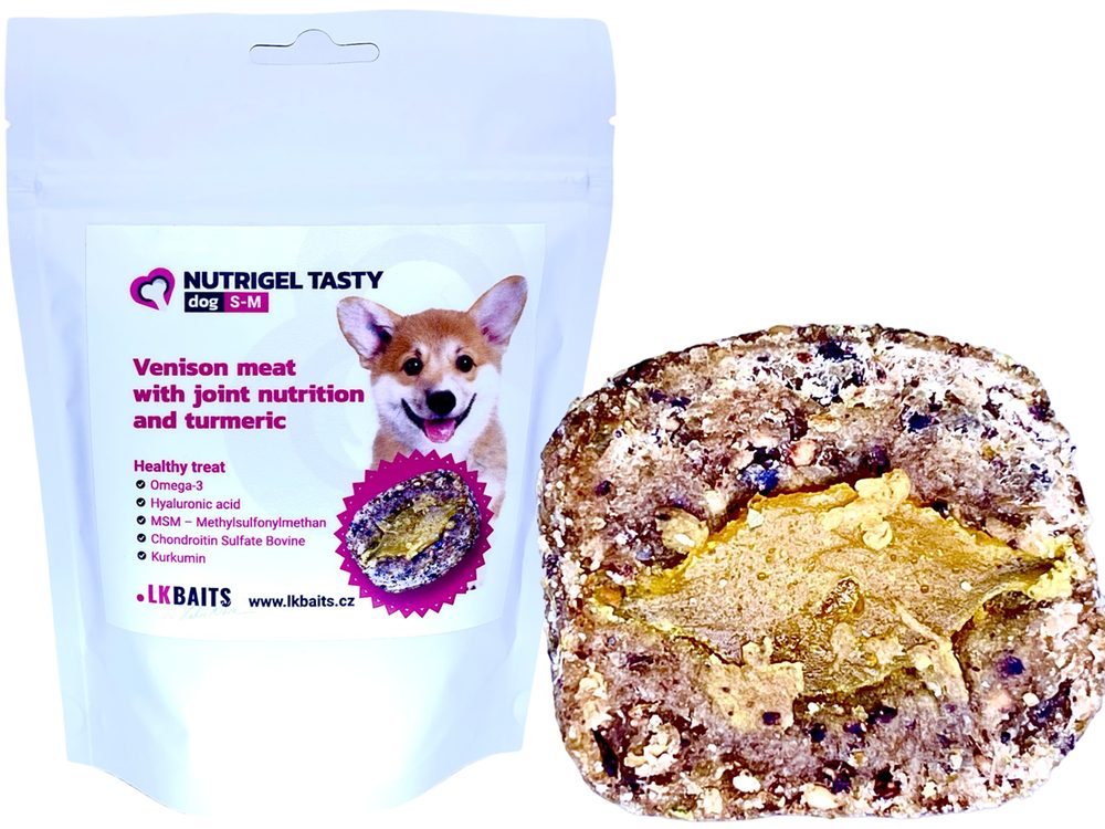 LK Baits Pet Pamlsek Nutrigel Dog Divočina s kloubní výživou a kurkumou - S-M 150g,LK Baits Pet Pamlsek Nutrigel Dog Divočina s kloubní výživou a kurk