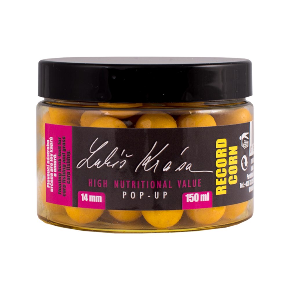 Fotografie LK Baits Pop up Boilie Lukas Krasa Record Corn - 14mm 150ml