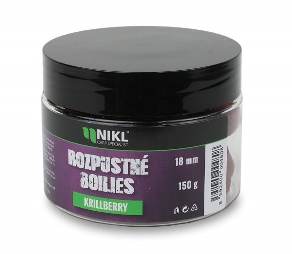 Fotografie Nikl Rozpustné boilies Krill Berry 150g - 24mm