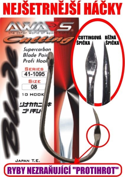 E-shop Awa-S Háčky Cutting Blade 1095 (bezprotihrotu) Black Nickel 10ks - vel.10