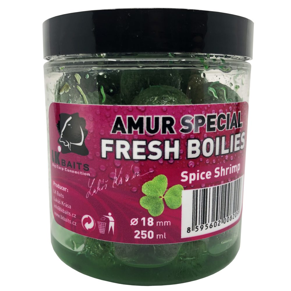 Fotografie LK Baits Fresh Boilies Euro Economic 18mm 250ml - Amur special Spice Shrimp