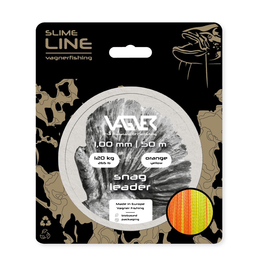 Vagner Šoková šňůra Snag Leader Orange-Yellow 1,0mm 50m – Vagner Fishing