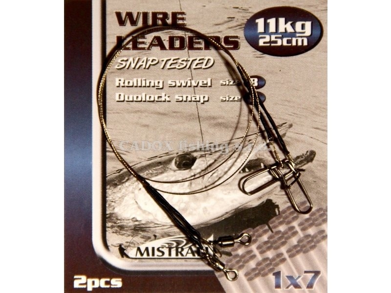 E-shop Mistrall Ocelové lanko Power 1x7 25cm, 2ks - 11kg,Mistrall Ocelové lanko Power 1x7 25cm, 2ks - 11kg