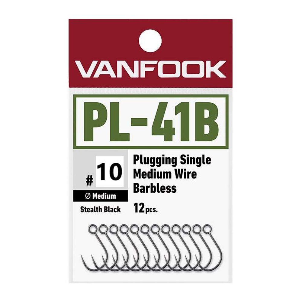 Vanfook Háčky na Woblery PL-41B Plugging Single Medium Heavy Wire Barbless 12ks,Vanfook Háčky na Woblery PL-41B Plugging Single Medium Heavy Wire Barb