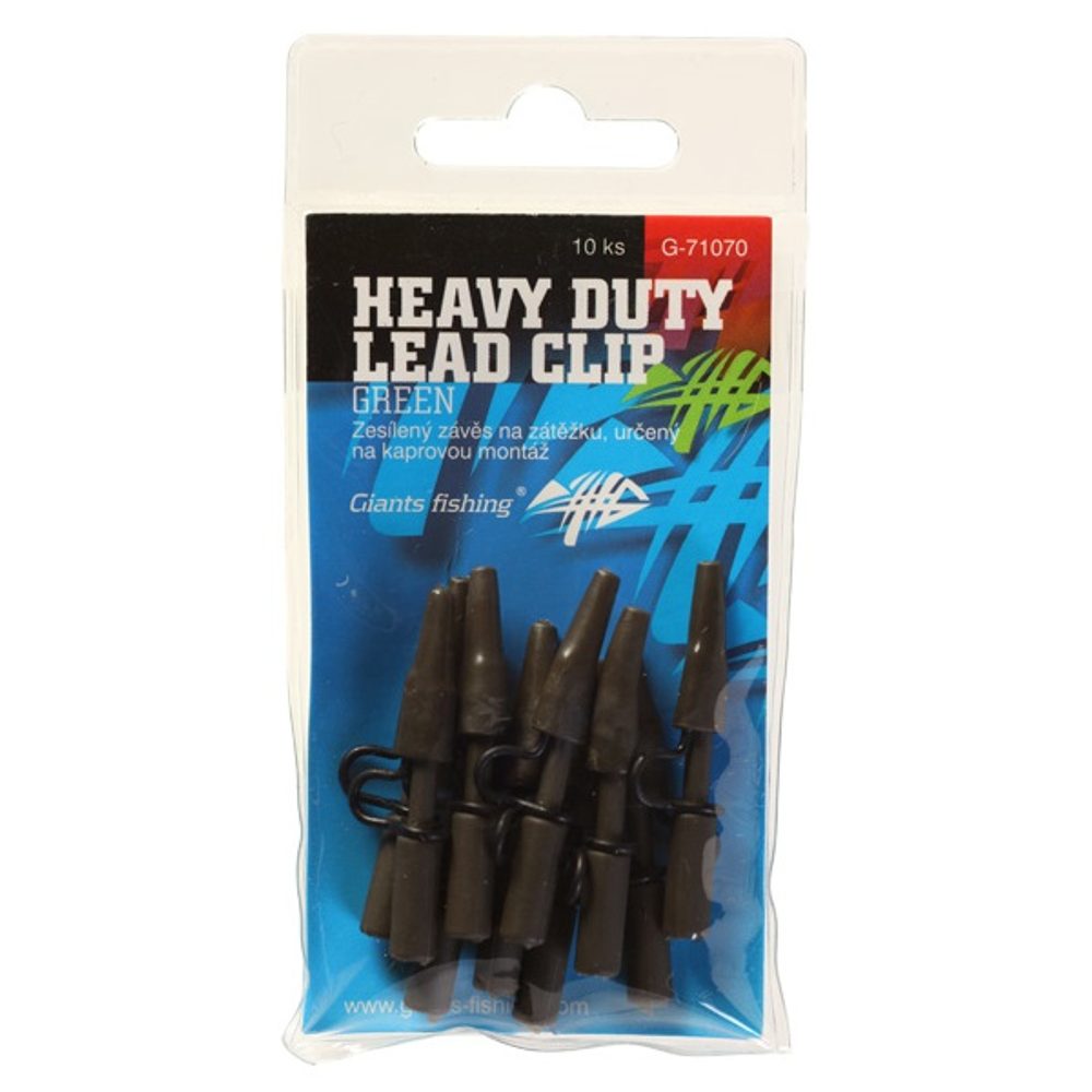 E-shop Giants Fishing Boční závěs kovový Heavy Duty Lead Clip Green 10ks,Giants Fishing Boční závěs kovový Heavy Duty Lead Clip Green 10ks