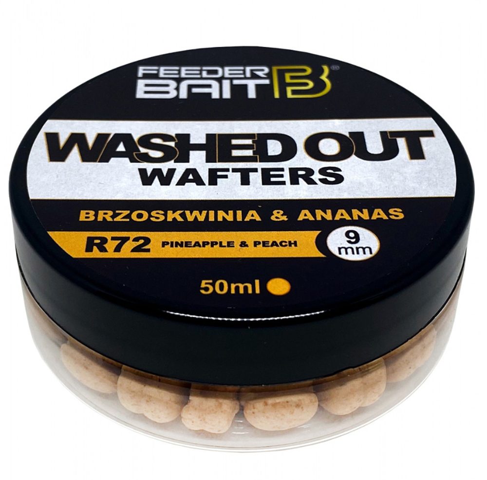 Fotografie FeederBaits Washed Out Wafters 9mm - R72- Broskev/Ananas