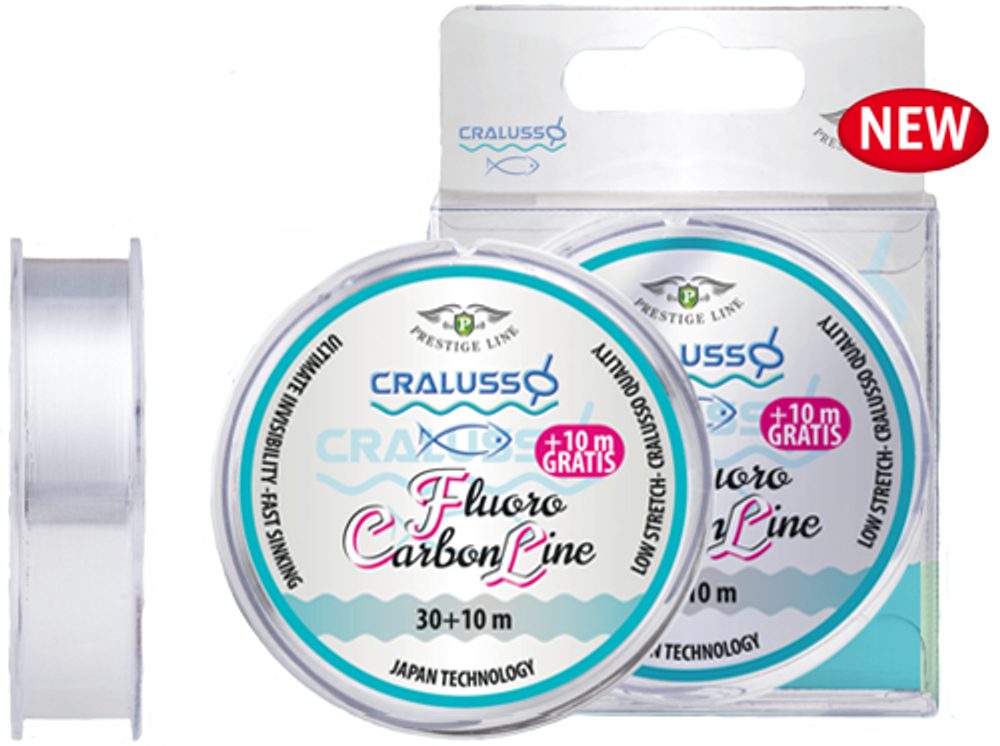 E-shop Cralusso Návazcový vlasec Fluoro Carbon 40m - 0,14mm,Cralusso Návazcový vlasec Fluoro Carbon 40m - 0,14mm
