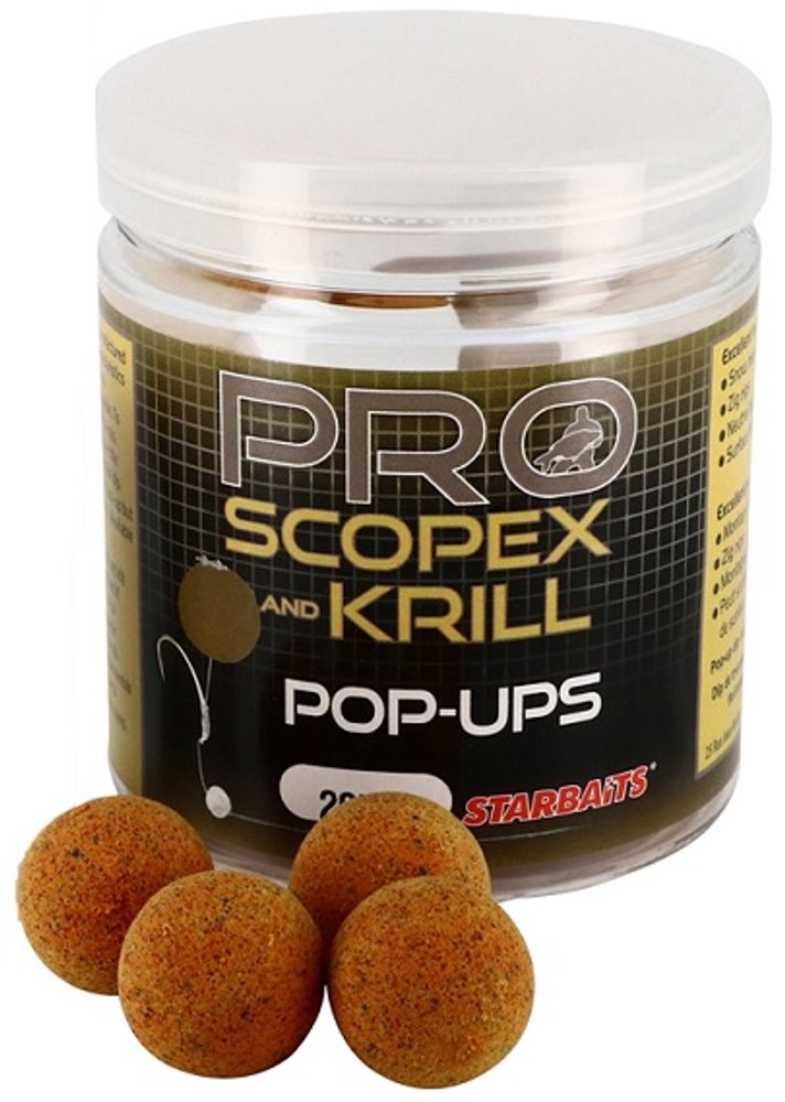 Starbaits Plovoucí boilies Pop Up Pro Scopex Krill 50g - 16mm