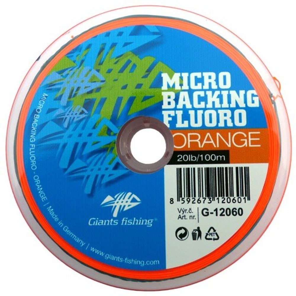 Fotografie Giants Fishing Micro Backing Fluoro-Orange 20lb 100m
