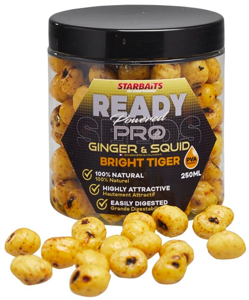 Fotografie Starbaits Tygří ořech Bright Ready Seeds Pro 250ml - Ginger Squid