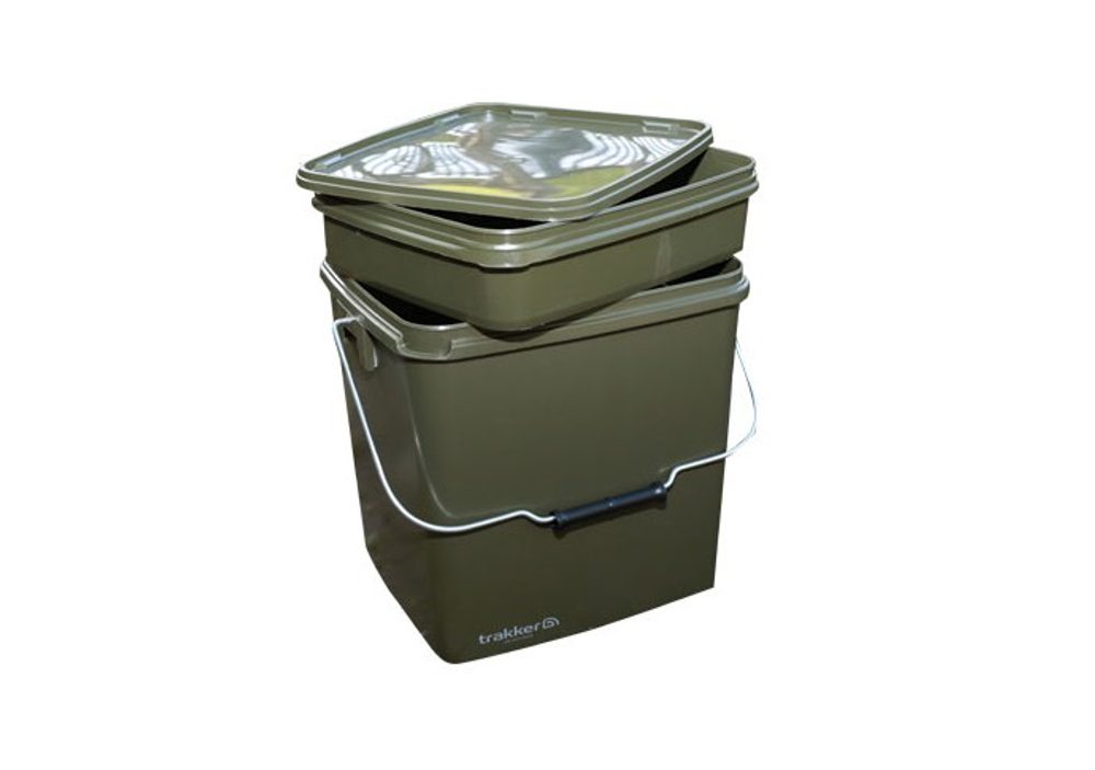 E-shop Trakker Plastový kýbl Olive Square Container 13l,Trakker Plastový kýbl Olive Square Container 13l