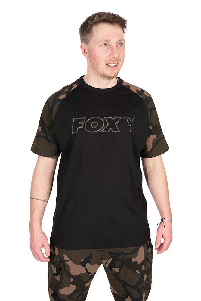 Fox Triko Black / Camo Outline T-Shirt - XL