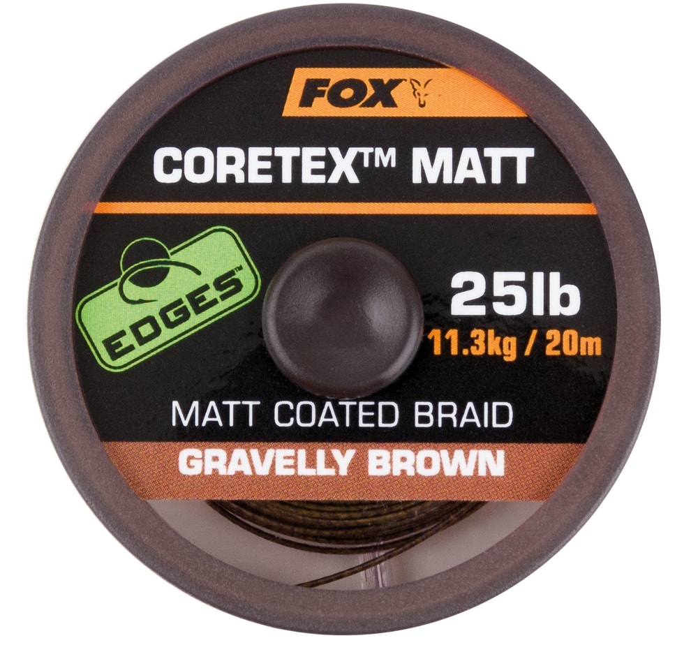 Fox Ztužená šňůrka Edges Coretex Matt 20m - Gravelly Brown 25lb