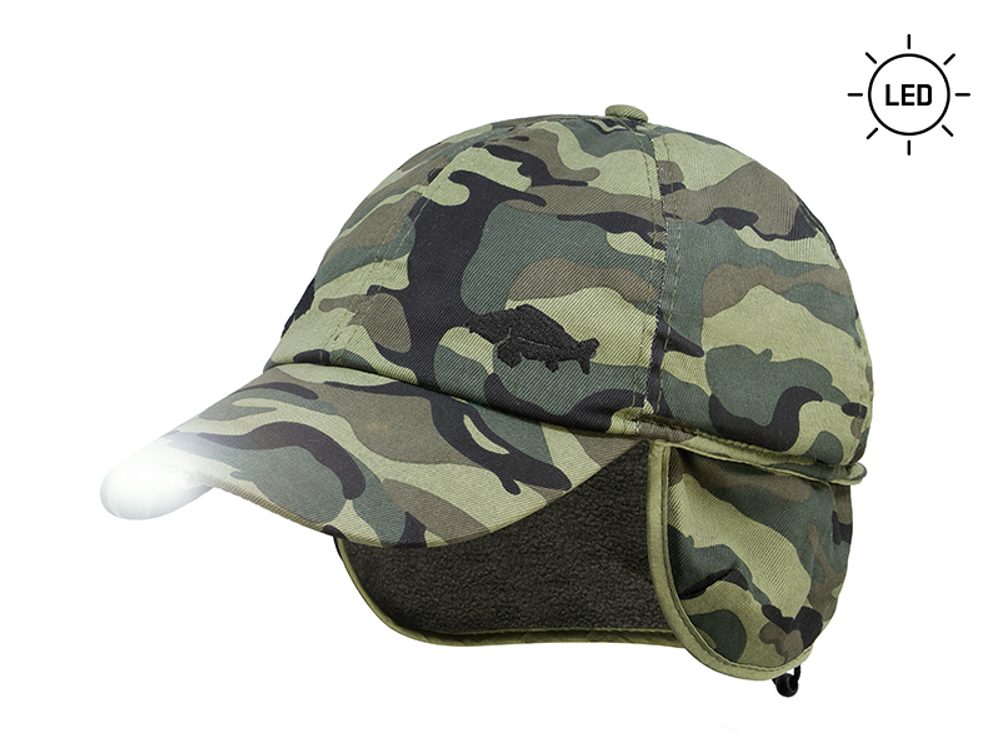 E-shop Delphin Zimní kšiltovka LED OutLine Camo,Delphin Zimní kšiltovka LED OutLine Camo