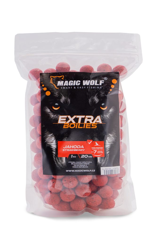 Magic Wolf Boilies Extra 1kg - Jahoda 20mm,Magic Wolf Boilies Extra 1kg - Jahoda 20mm