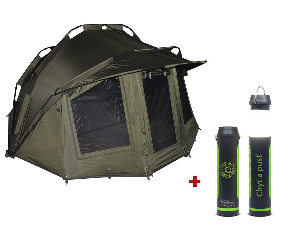 Chyť a pusť Bivak Thunder 2 Man + Nabíjecí víceúčelová svítilna Thunder 3in1 Zdarma