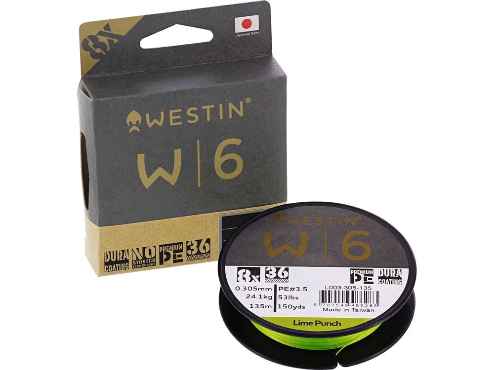 E-shop Westin Šňůra W6 8 Braid Lime Punch 135m - 0,235mm 13,3 kg,Westin Šňůra W6 8 Braid Lime Punch 135m - 0,235mm 13,3 kg