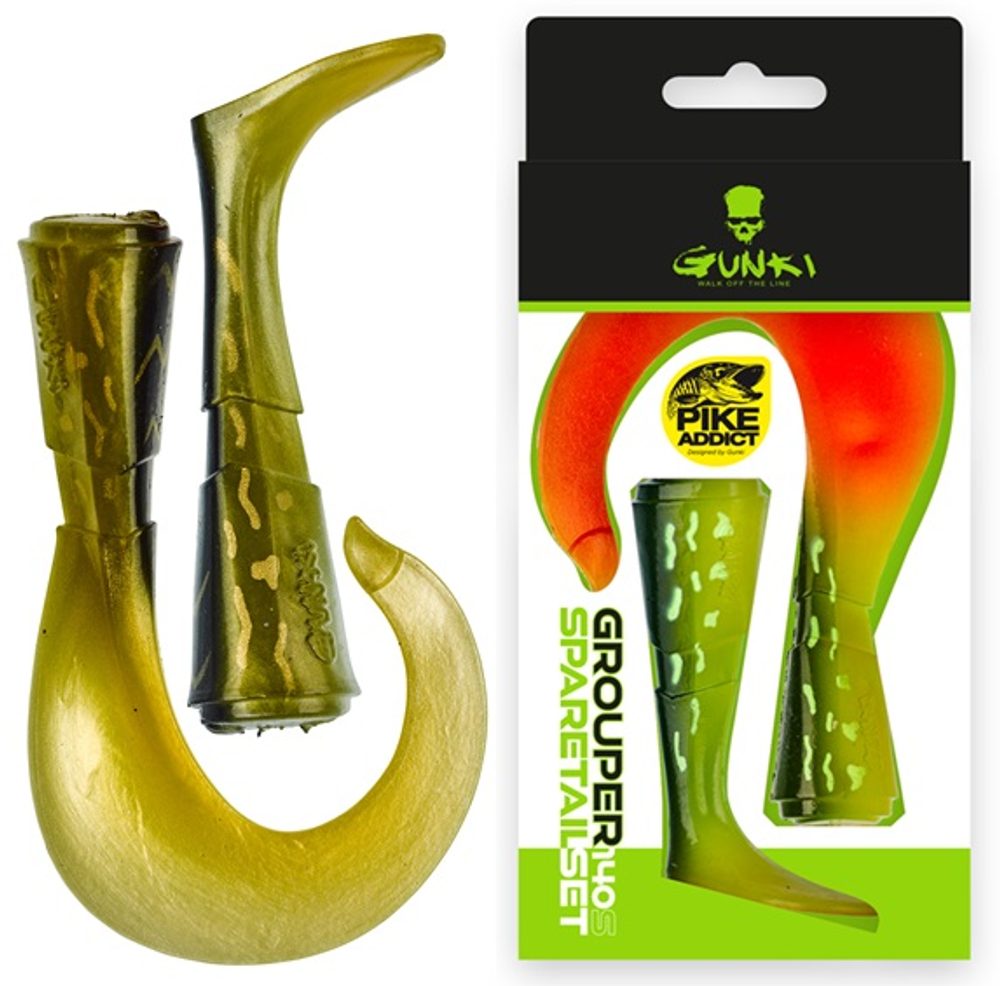 Gunki Náhradní ocásky Grouper 14cm S - Pike Dress Gold