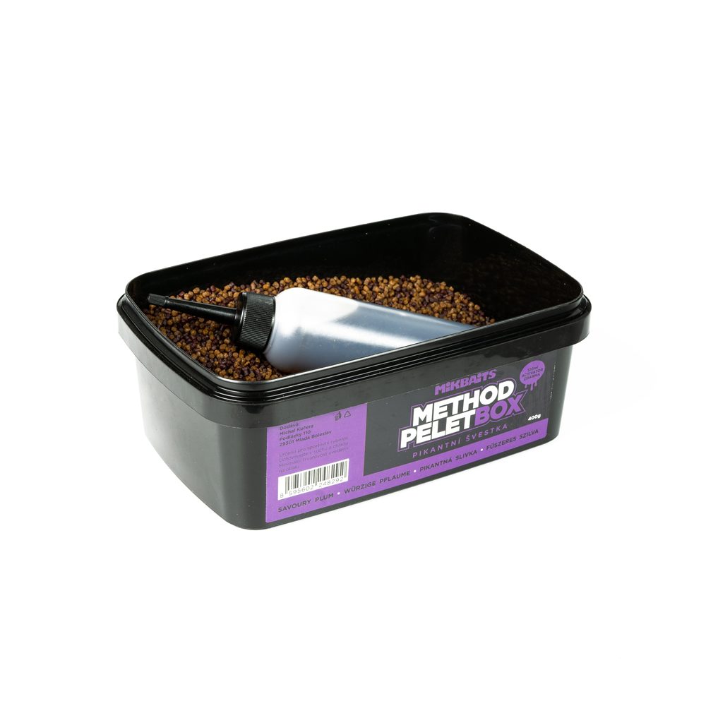 E-shop Mikbaits Method pelet box 400g + 120ml Activator - Pikantní švestka,Mikbaits Method pelet box 400g + 120ml Activator - Pikantní švestka