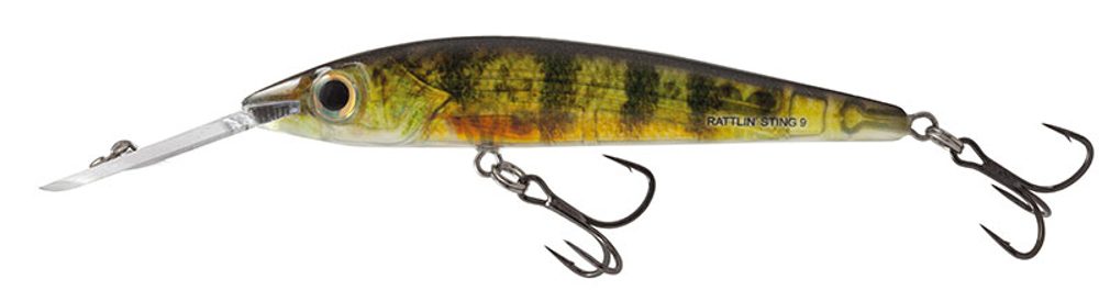 Fotografie Salmo Wobler Rattlin Sting Deep Runner Real Yellow Perch - 9cm 12g