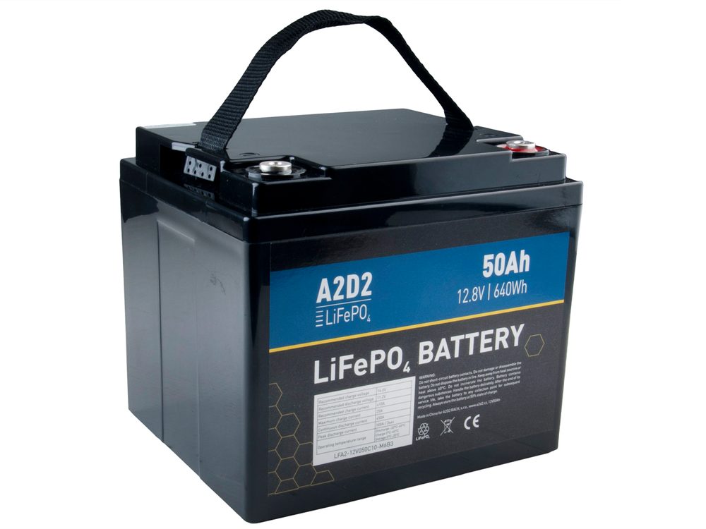 A2D2 Baterie LiFePO4 12,8V 50Ah M6,A2D2 Baterie LiFePO4 12,8V 50Ah M6